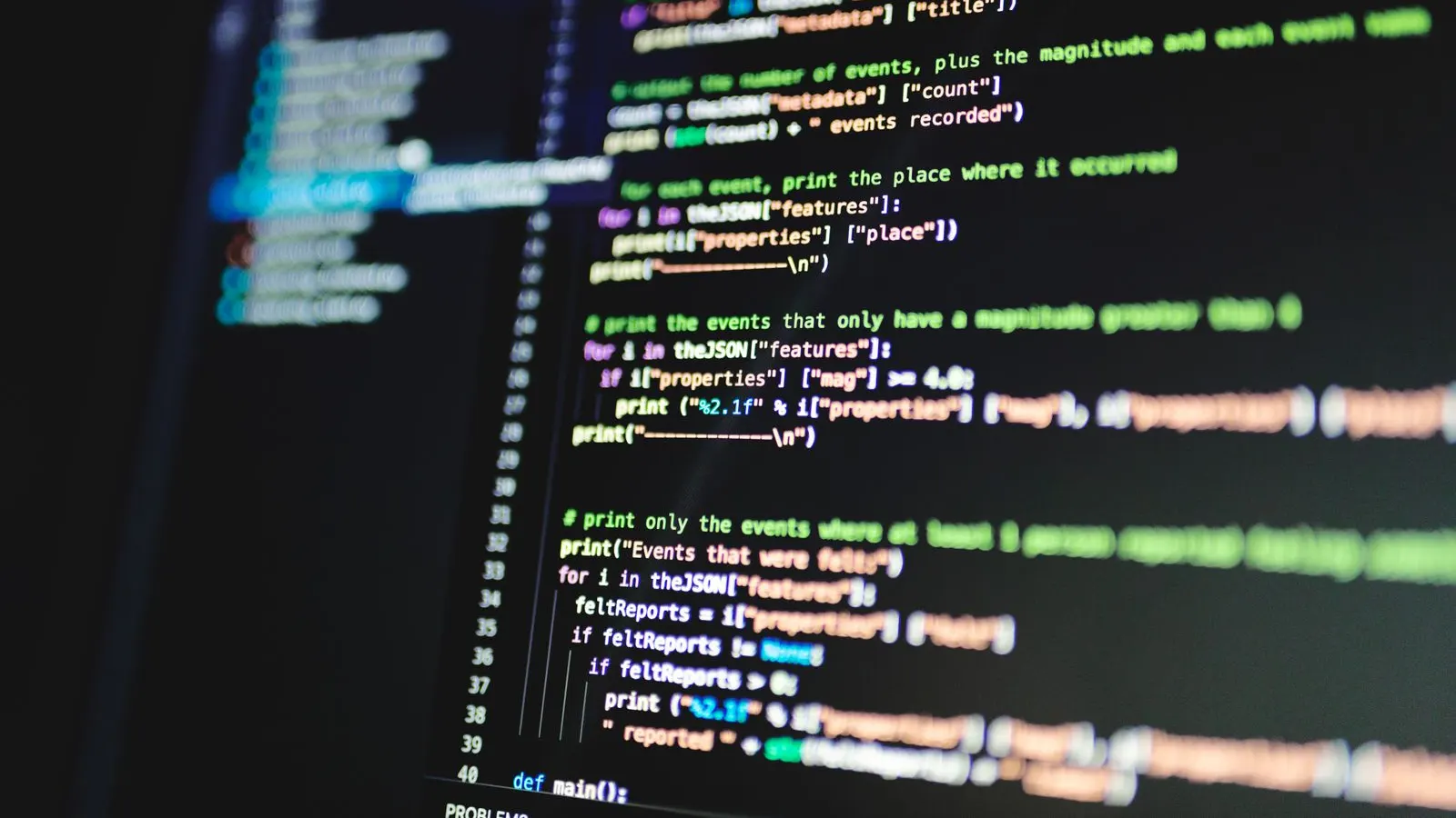 Code applicatif à l'écran